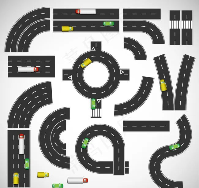 道路设计矢量ai矢量模版下载