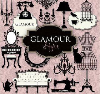 欧式生活用品剪影图片