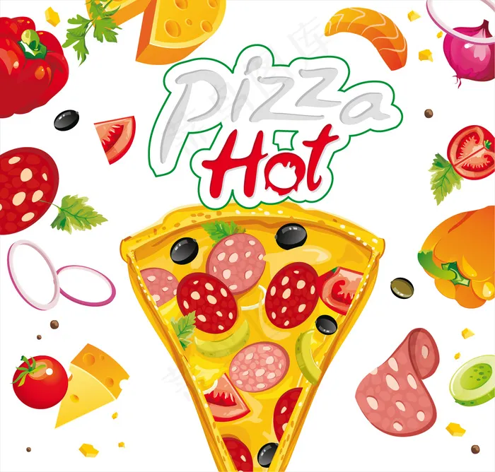 卡通pizza02vectorai矢量模版下载
