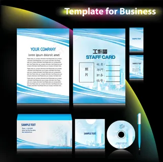 蓝色房地产VI模板素材下载