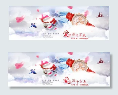 七夕情人节 手表海报