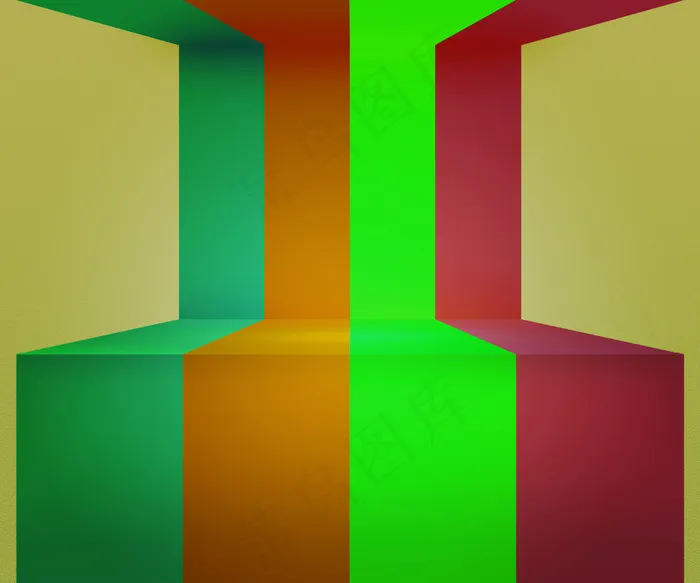 绿色复古条纹的舞台背景