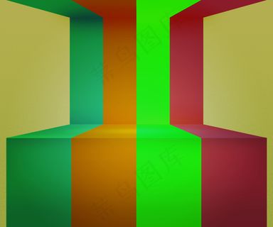 绿色复古条纹的舞台背景