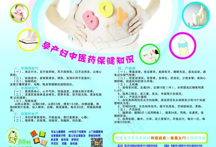 孕产妇中医药保健知识图片cdr矢量模版下载
