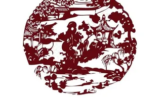 园林建筑剪纸