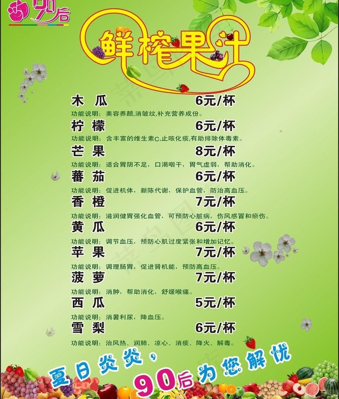 鲜果汁简介图片(210X297)cdr矢量模版下载