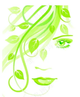 创意花卉女子头像图片