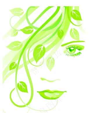 创意花卉女子头像图片