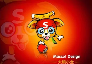 卡通头巾大眼狗吉祥物psd源文件下...