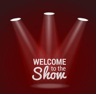 聚光灯舞台欢迎海报图片