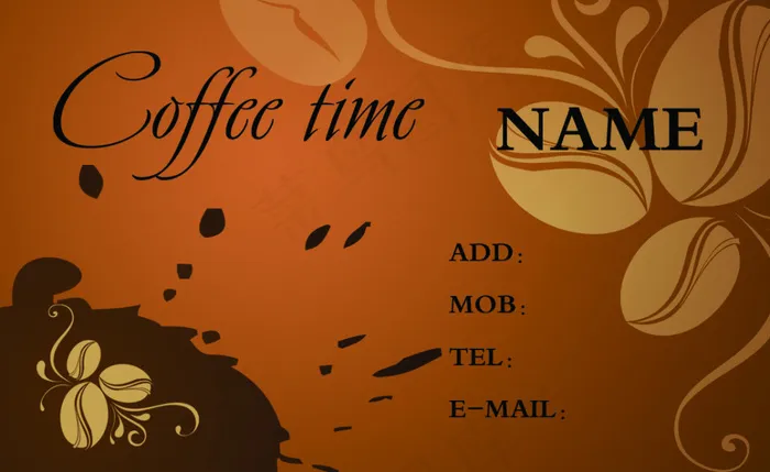 古典咖啡名片(1098X673(DPI:300))psd模版下载