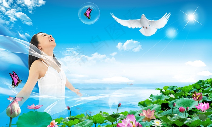 时尚人物插画分层素材