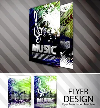 墨迹音乐背景 宣传册子图片