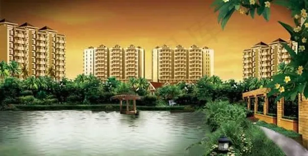 房地产人工湖畔效果图PSD 下载