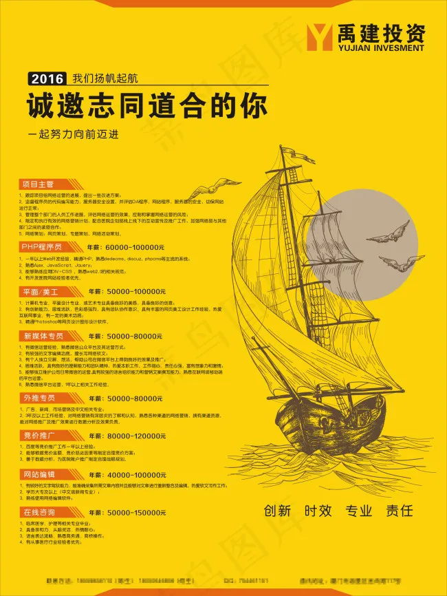 招聘海报cdr矢量模版下载