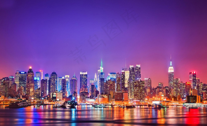 夜海城市city背景设计素材图片下...