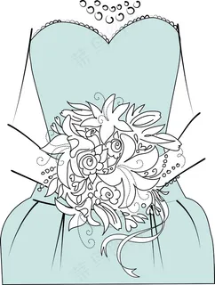 婚礼的伴娘的花束的背景与