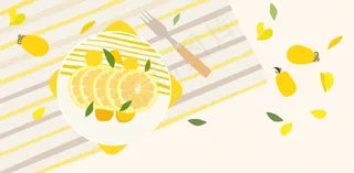 柠檬美食矢量图