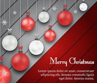 圣诞吊球条纹木背景