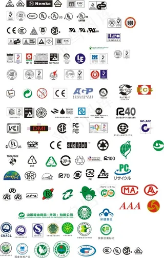 各种认证标志夭量图