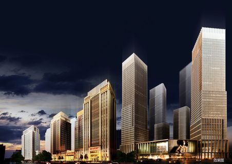 都市高楼景观夜景图片