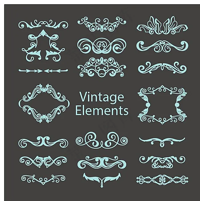 欧式花纹边框图片ai矢量模版下载