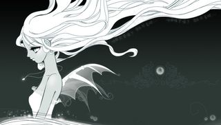 白发少女卡通动漫可爱翅膀项链宝珠手...