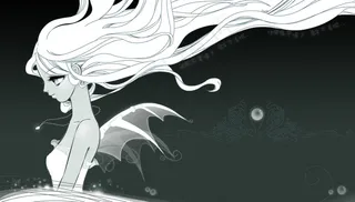 白发少女卡通动漫可爱翅膀项链宝珠手...