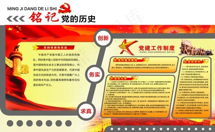 铭记党的历史(6803X4195(DPI:72))psd模版下载