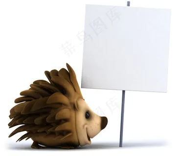 刺猬与广告牌图片