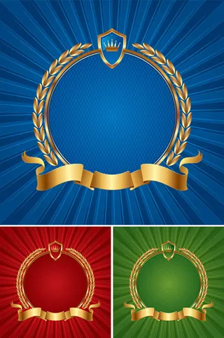 邮件麦穗盾牌丝带矢量素材