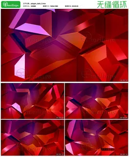 抽象风格的质感多边形旋转无缝循环 ...