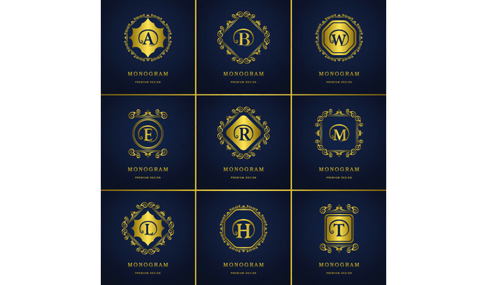 英文字母圆形LOGO矢量