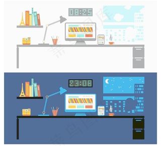 办公桌上的电脑