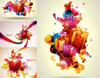 缤纷圣诞节礼物矢量素材