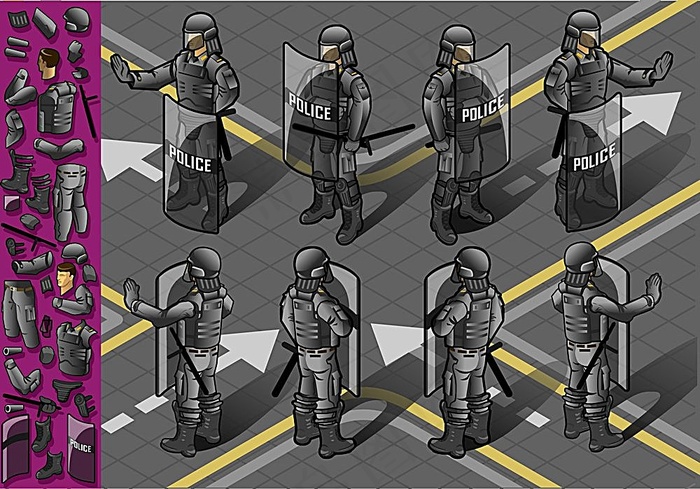 卡通武警eps,ai矢量模版下载