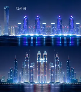 城市高楼建筑夜景高清动态视频