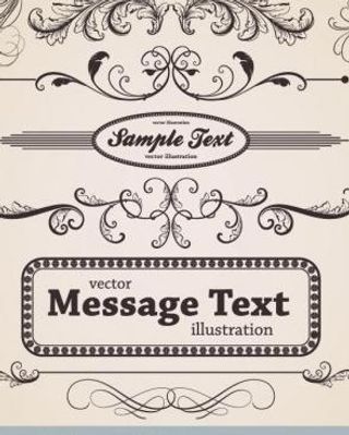 欧洲古典花边图案04矢量