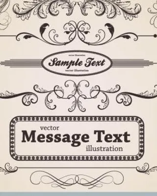 欧洲古典花边图案04矢量