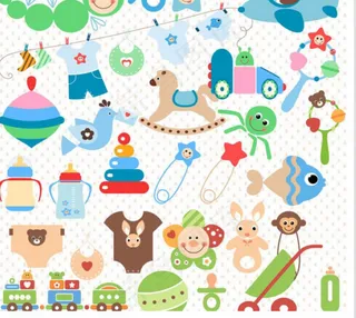 可爱卡通婴儿用品素材