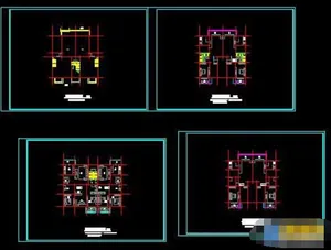四套带底商的建筑cad户型图