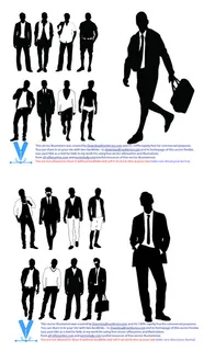 时尚休闲男士剪影矢量素材