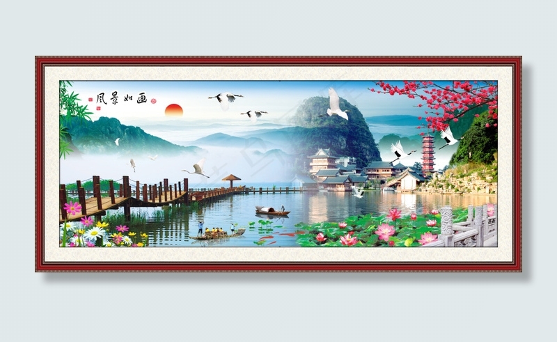 自然风景山水画装饰画