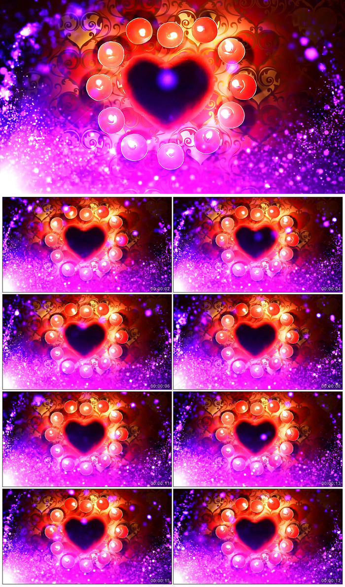 喜庆红心婚庆高清晚会动态素材