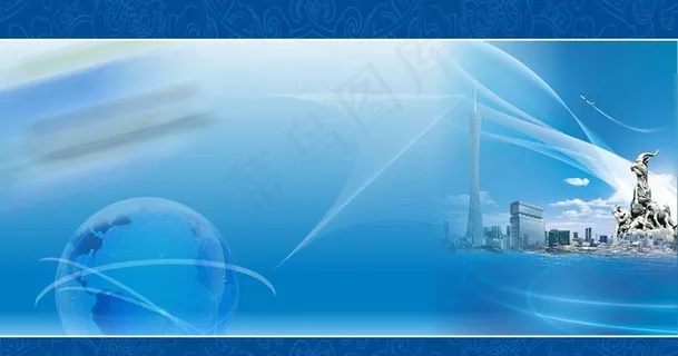 蓝色羊城背景图图片