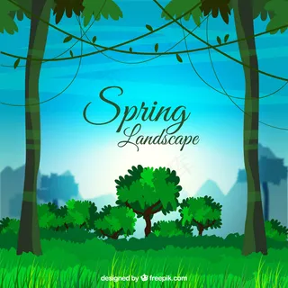 春天的绿色景观