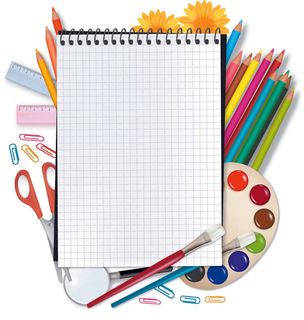 绘画用品和文具的向量