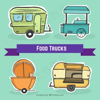 食品卡车贴纸集