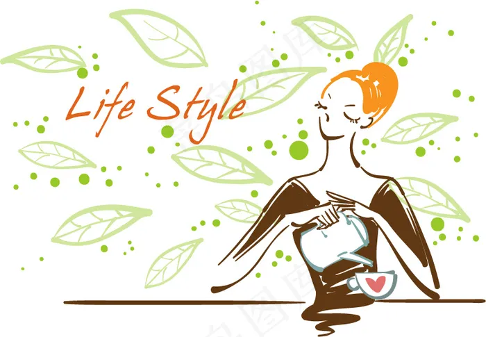 新鲜茶插画矢量素材ai矢量模版下载