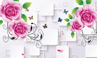 玫瑰花背景墙图片